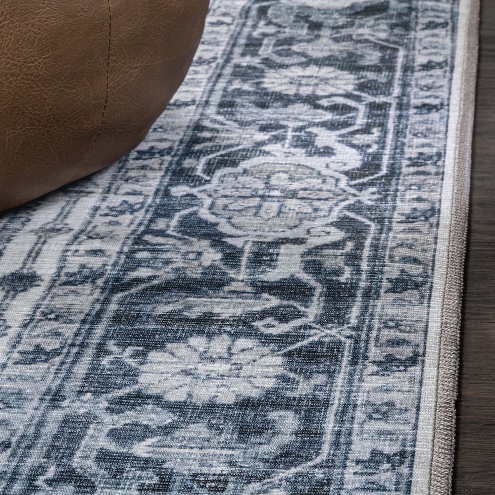 Asa Ornate Medallion Machine-Washable Area Rug. Picture 5