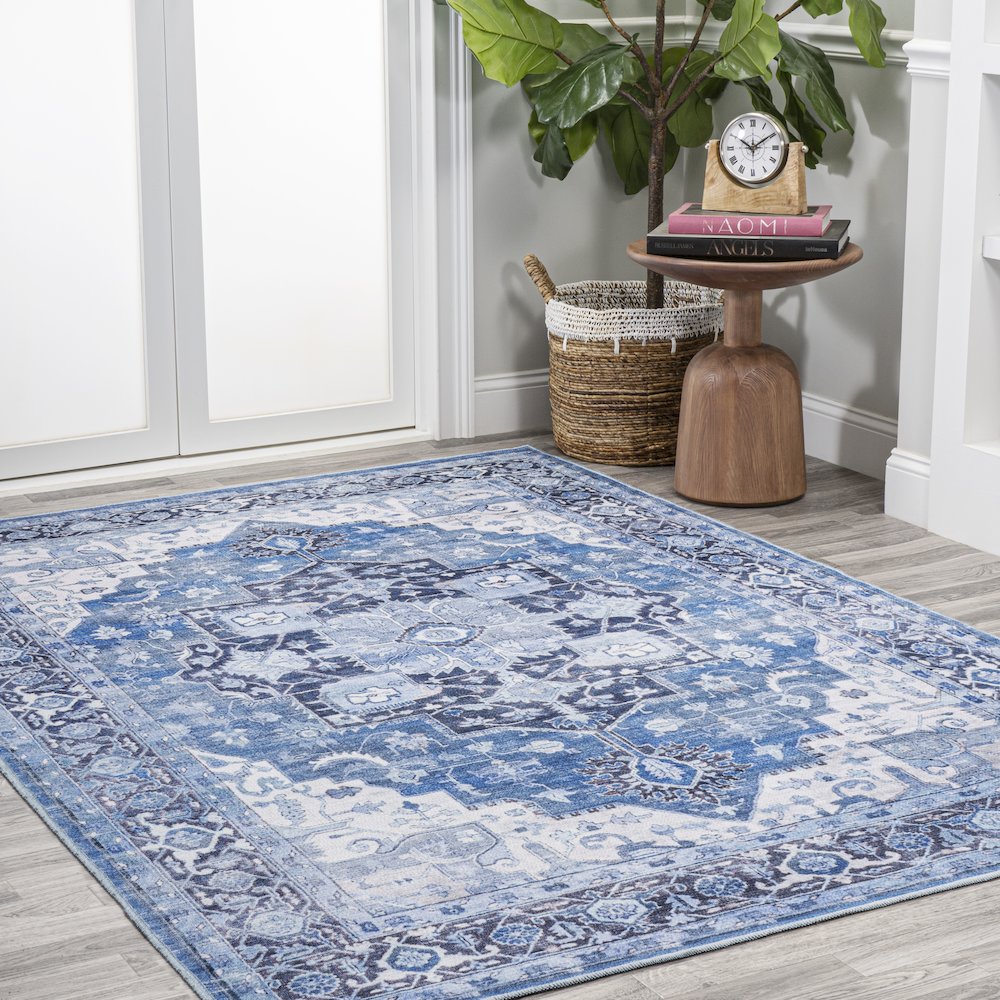 Maris Ornate Medallion Washable Indoor/Outdoor Area Rug. Picture 5