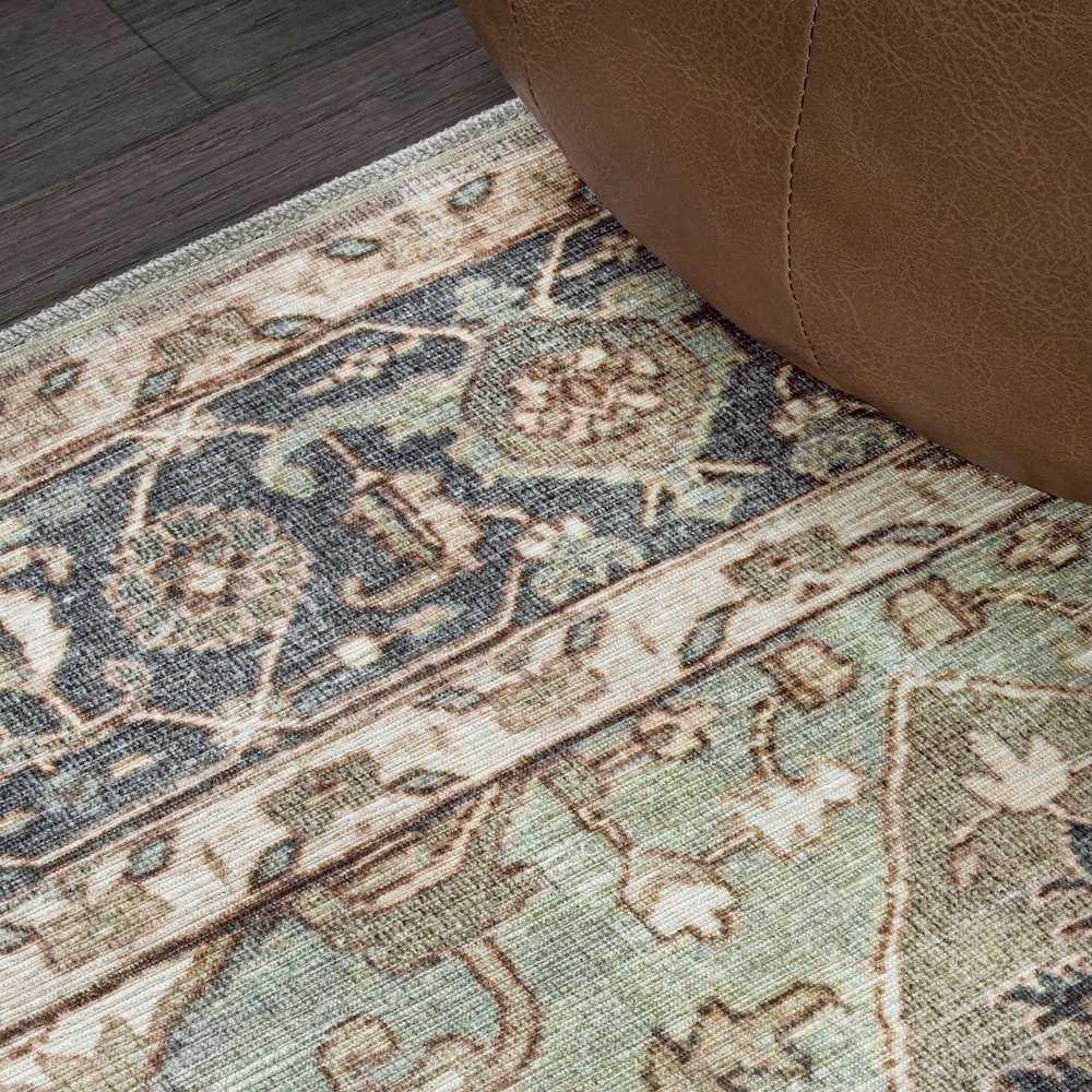 Maris Ornate Medallion Machine-Washable Area Rug. Picture 4