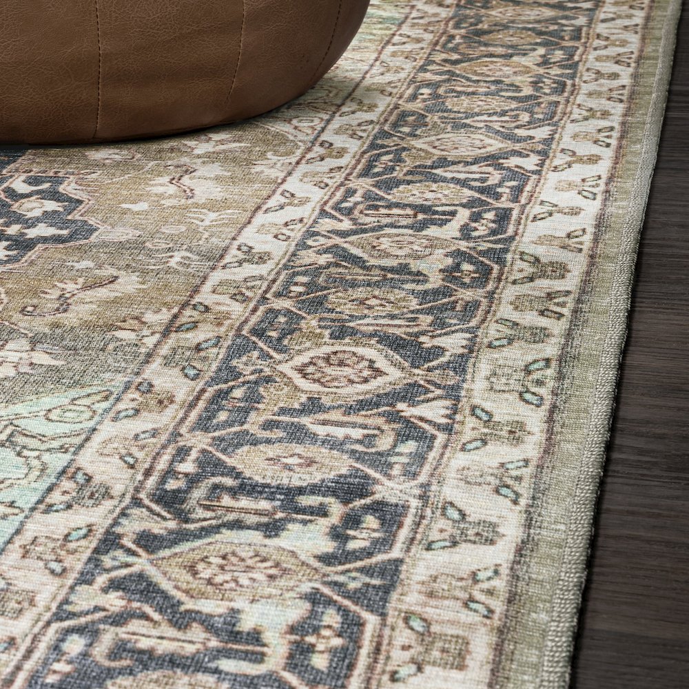 Maris Ornate Medallion Machine-Washable Area Rug. Picture 5