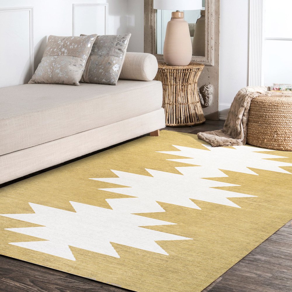 Chayton Minimalist Geometric Machine Washable Area Rug. Picture 11