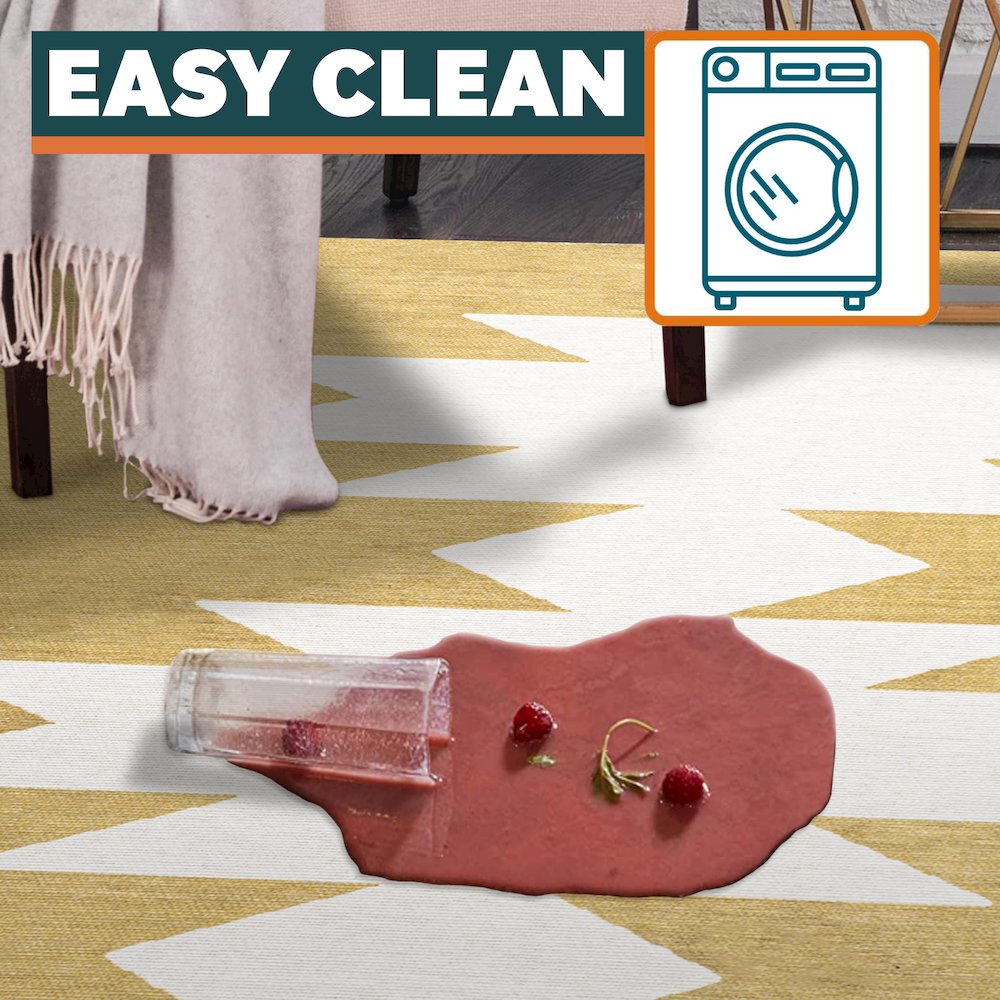 Chayton Minimalist Geometric Machine Washable Area Rug. Picture 13