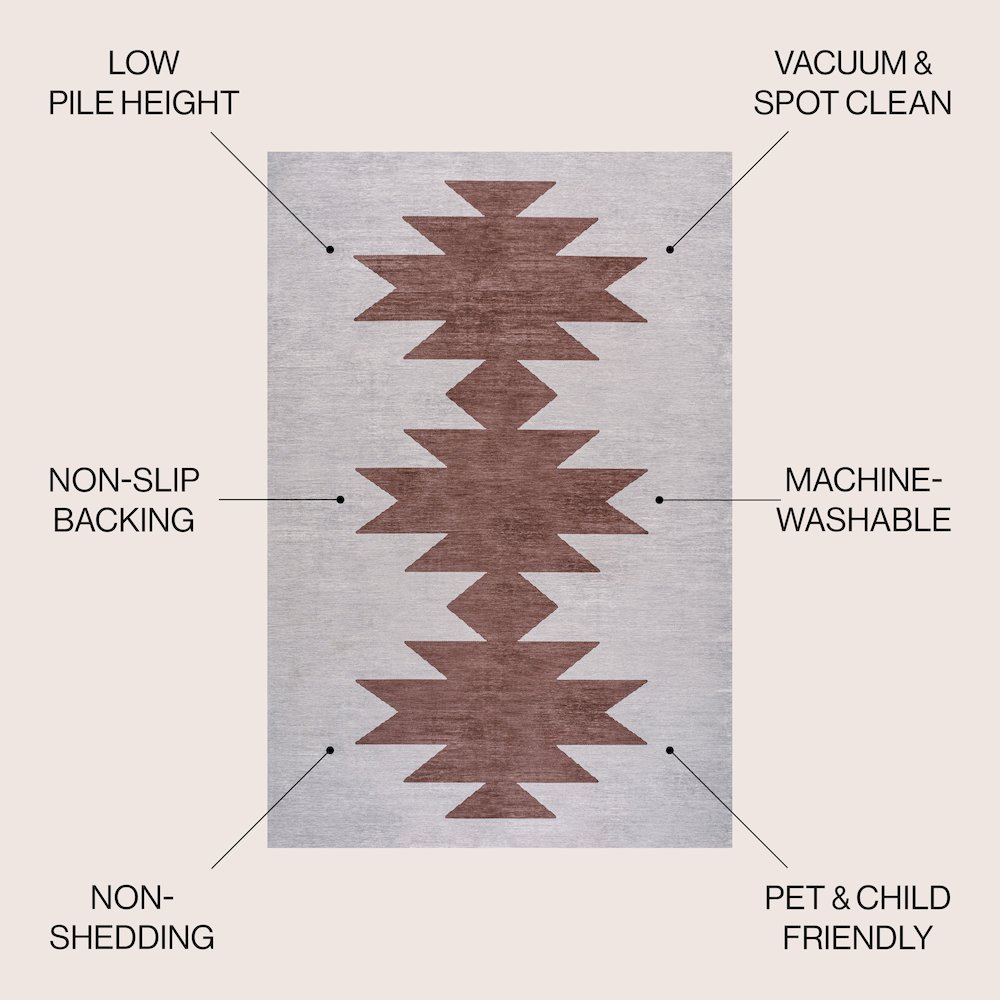 Chayton Minimalist Geometric Machine-Washable Area Rug. Picture 2