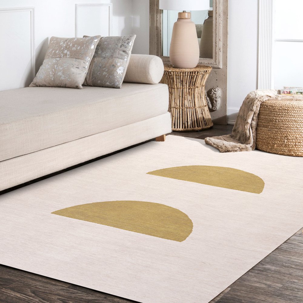 Luola Minimalist Geometric Machine Washable Area Rug. Picture 11