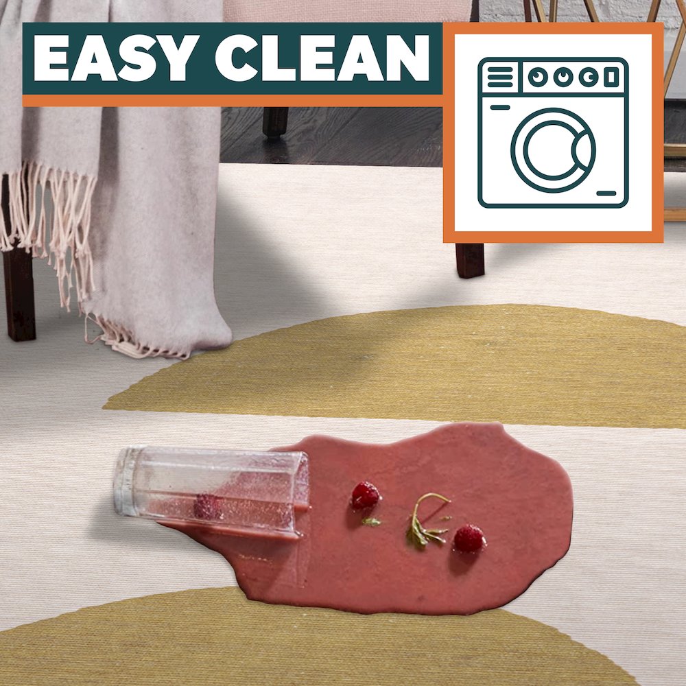Luola Minimalist Geometric Machine Washable Area Rug. Picture 13