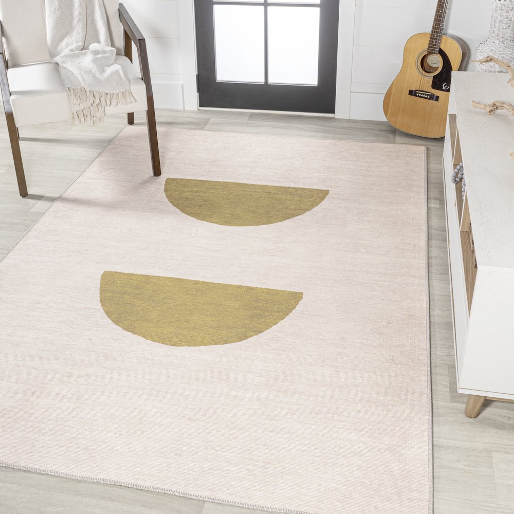 Luola Minimalist Geometric Machine Washable Area Rug. Picture 2