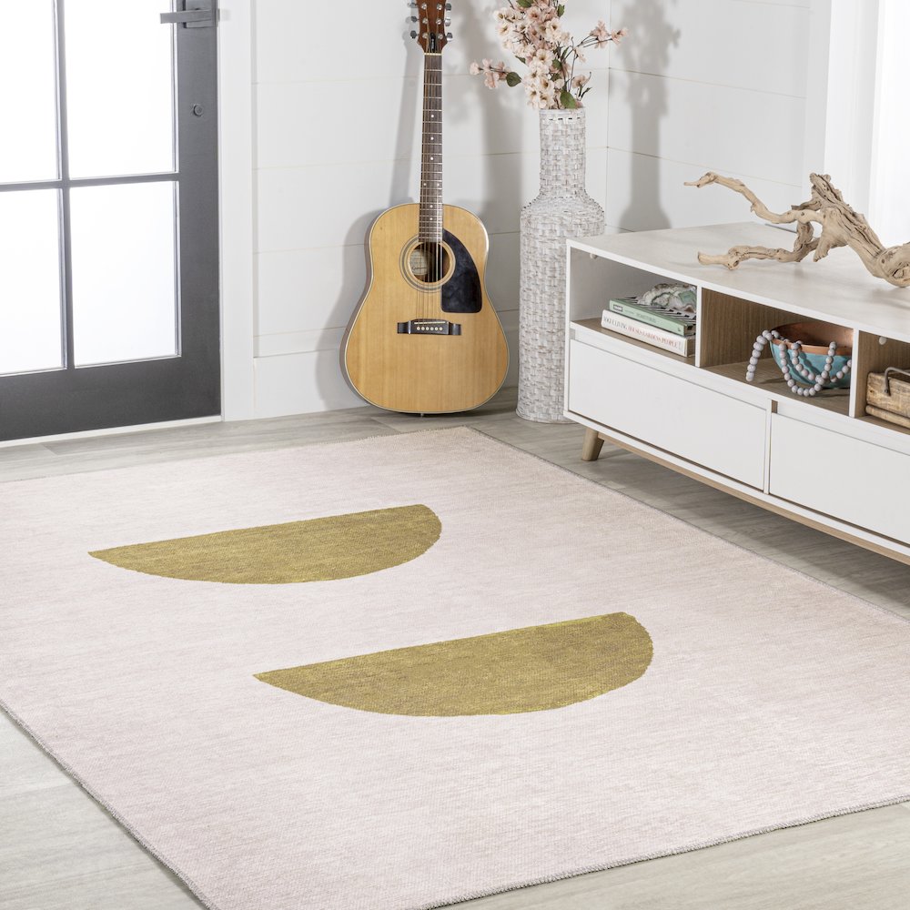 Luola Minimalist Geometric Machine Washable Area Rug. Picture 5
