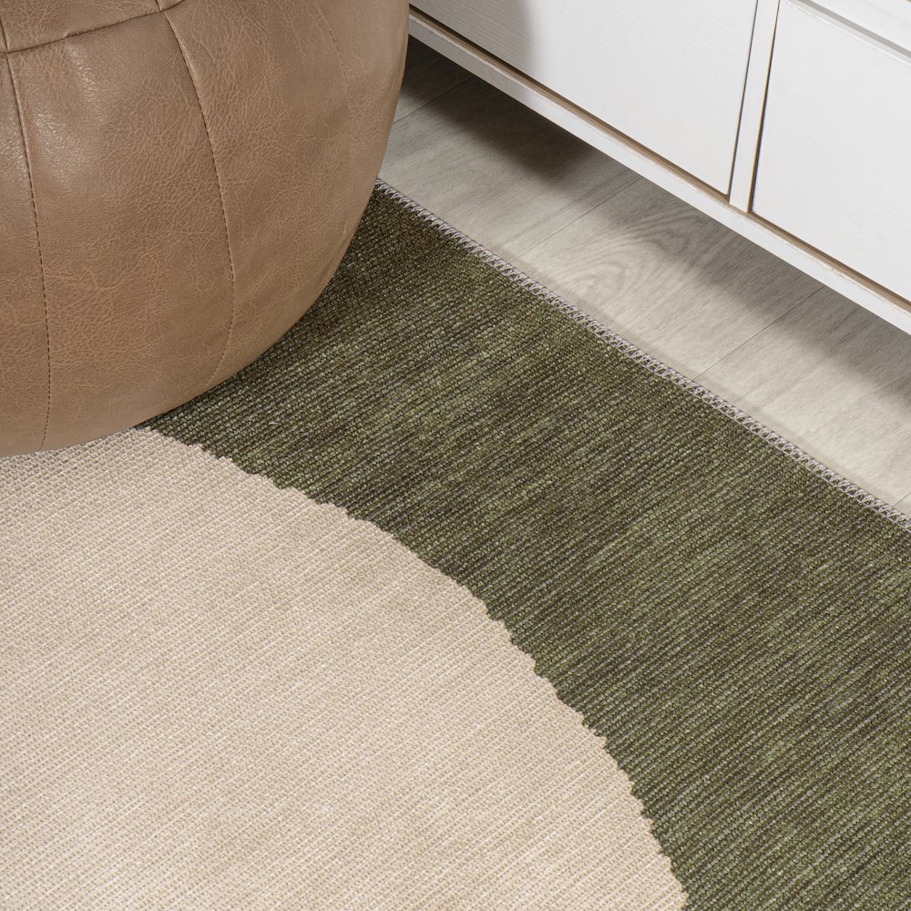 Cirkel Minimalist Geometric Dot Machine Washable Area Rug. Picture 7