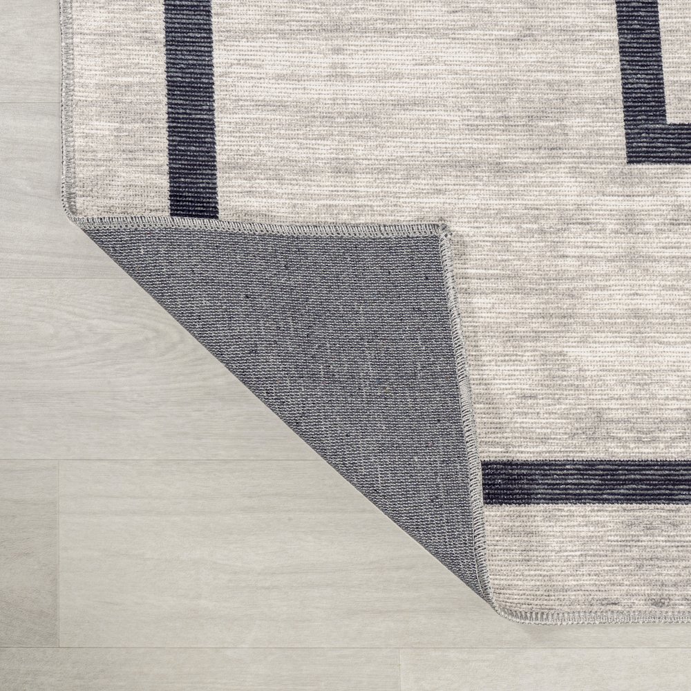 Ashkii Minimalist Medallion Machine Washable Area Rug. Picture 6