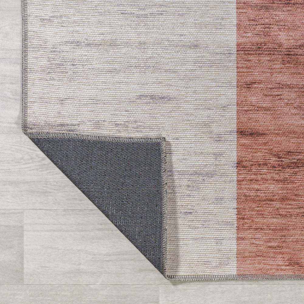 Raita Modern Distressed Stripe Machine Washable Area Rug. Picture 6