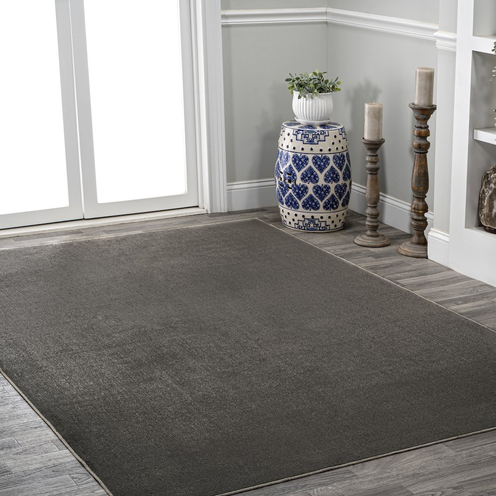 Twyla Classic Solid Low-Pile Machine-Washable Area Rug. Picture 3