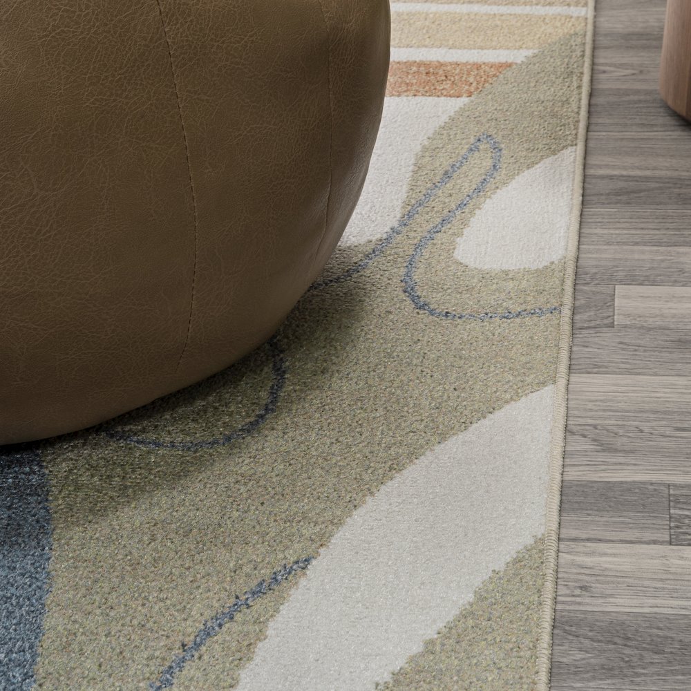 Algae Abstract Glam Botanical Machine-Washable Area Rug. Picture 5