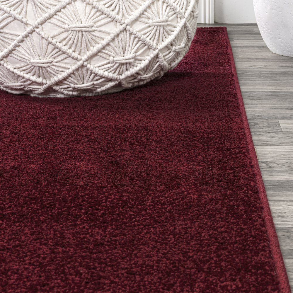 Haze Solid Low Pile Area Rug Dark Red. Picture 10