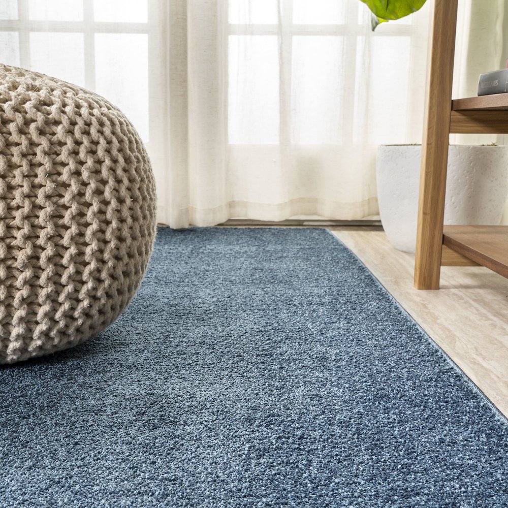 Haze Solid Low Pile Area Rug Navy. Picture 20