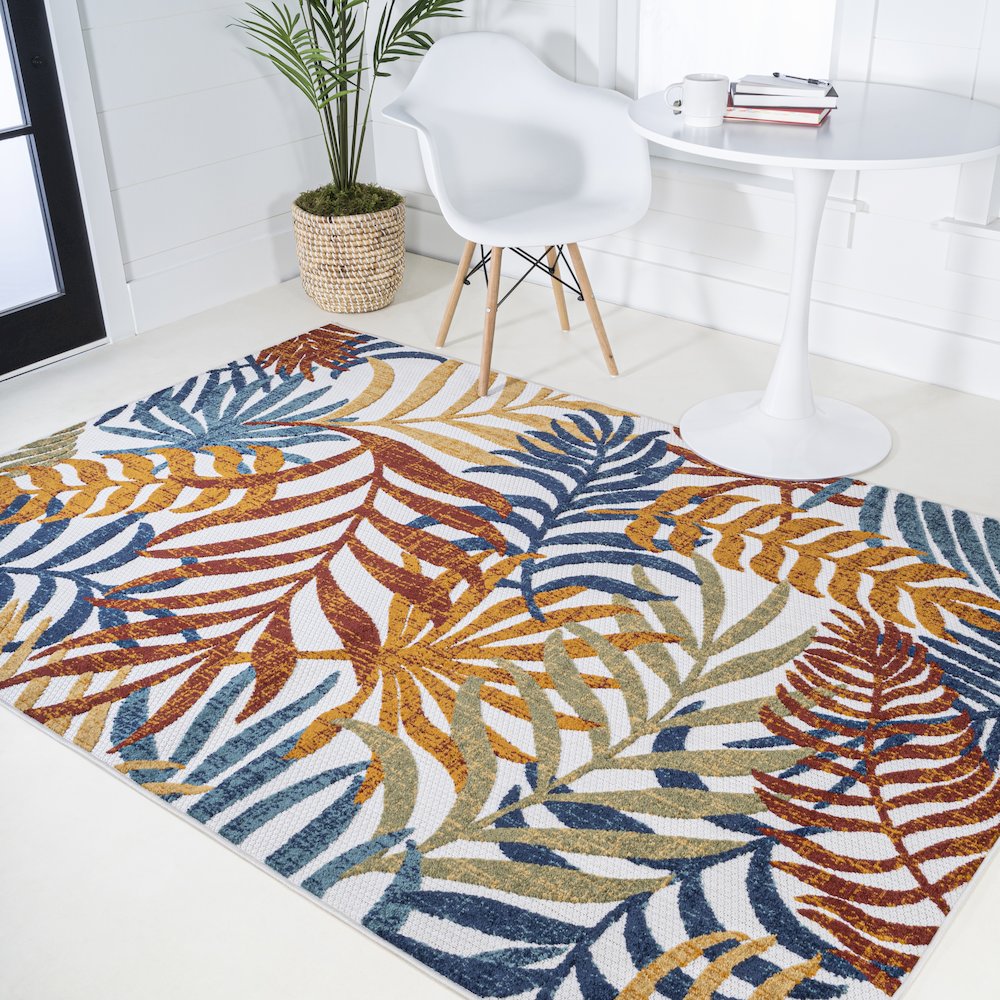 Tropics Palm Leaves Indoor/Outdoor Area Rug. Picture 5