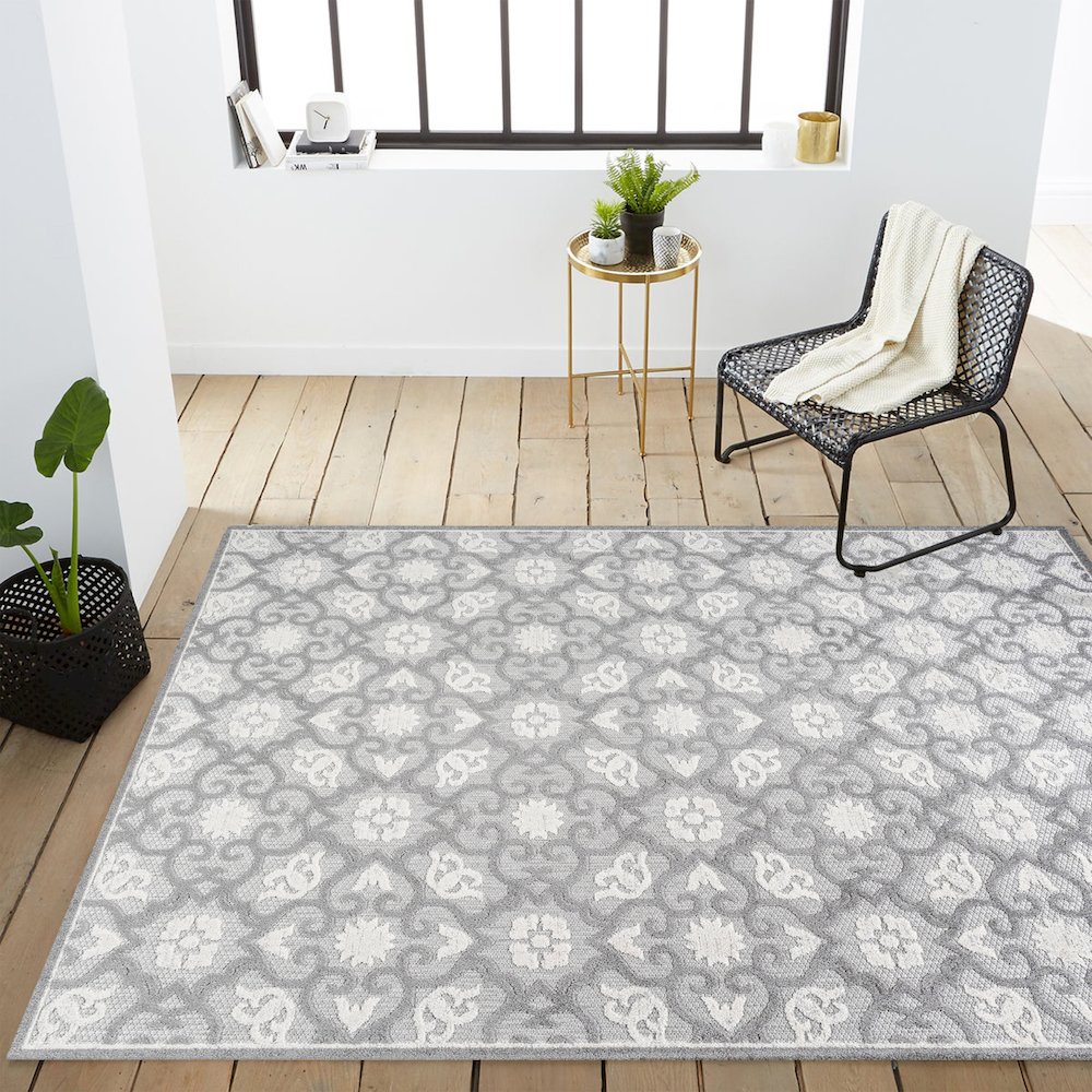 Gallia Tile Trellis High-Low Indoor/Outdoor Area Rug. Picture 16