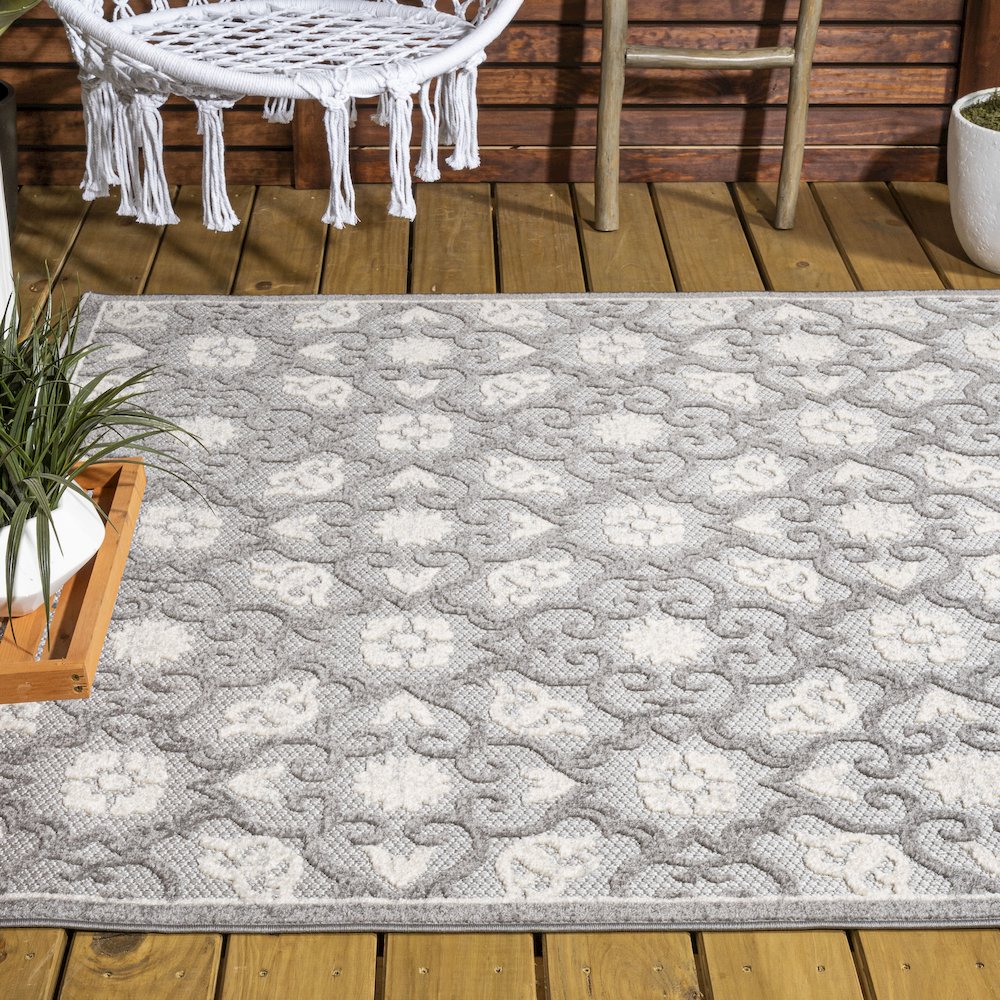 Gallia Tile Trellis High-Low Indoor/Outdoor Area Rug. Picture 8