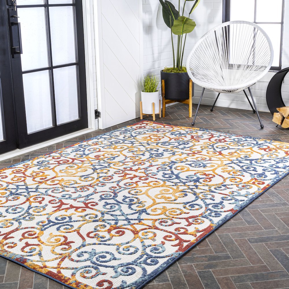 Atrani Scroll Trellis Indoor/Outdoor Area Rug. Picture 10