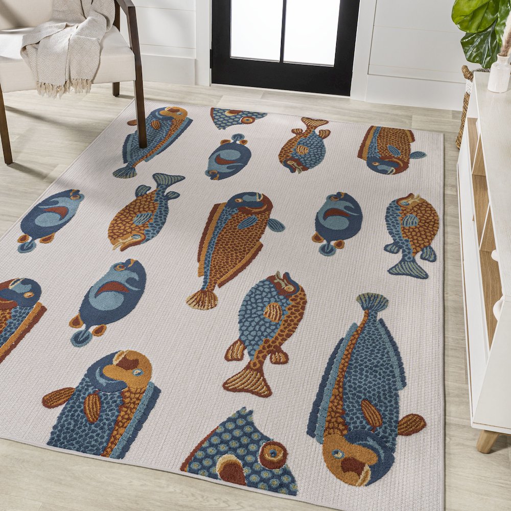 Algarve Modern Fish High-Low Indoor/Outdoor Area Rug. Picture 2