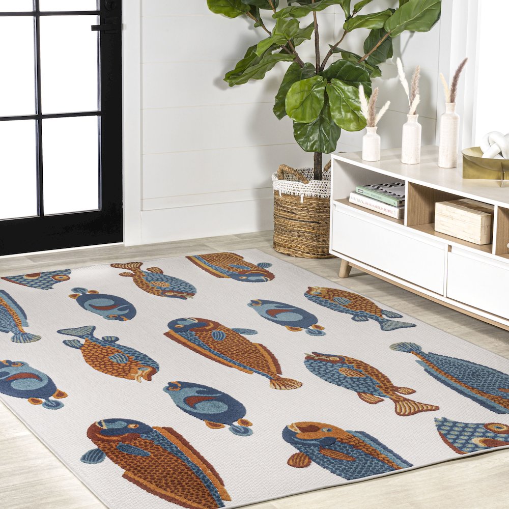 Algarve Modern Fish High-Low Indoor/Outdoor Area Rug. Picture 5