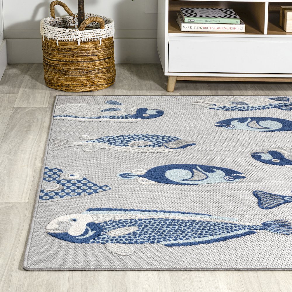 Algarve Modern Fish High-Low Indoor/Outdoor Area Rug. Picture 3