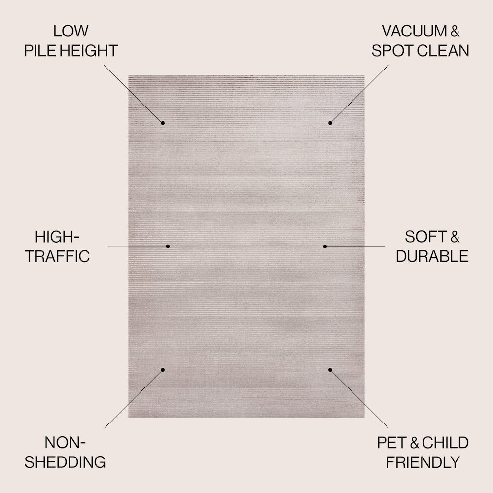 Cole Modern Minimalist Pinstripe High-Low Area Rug. Picture 4