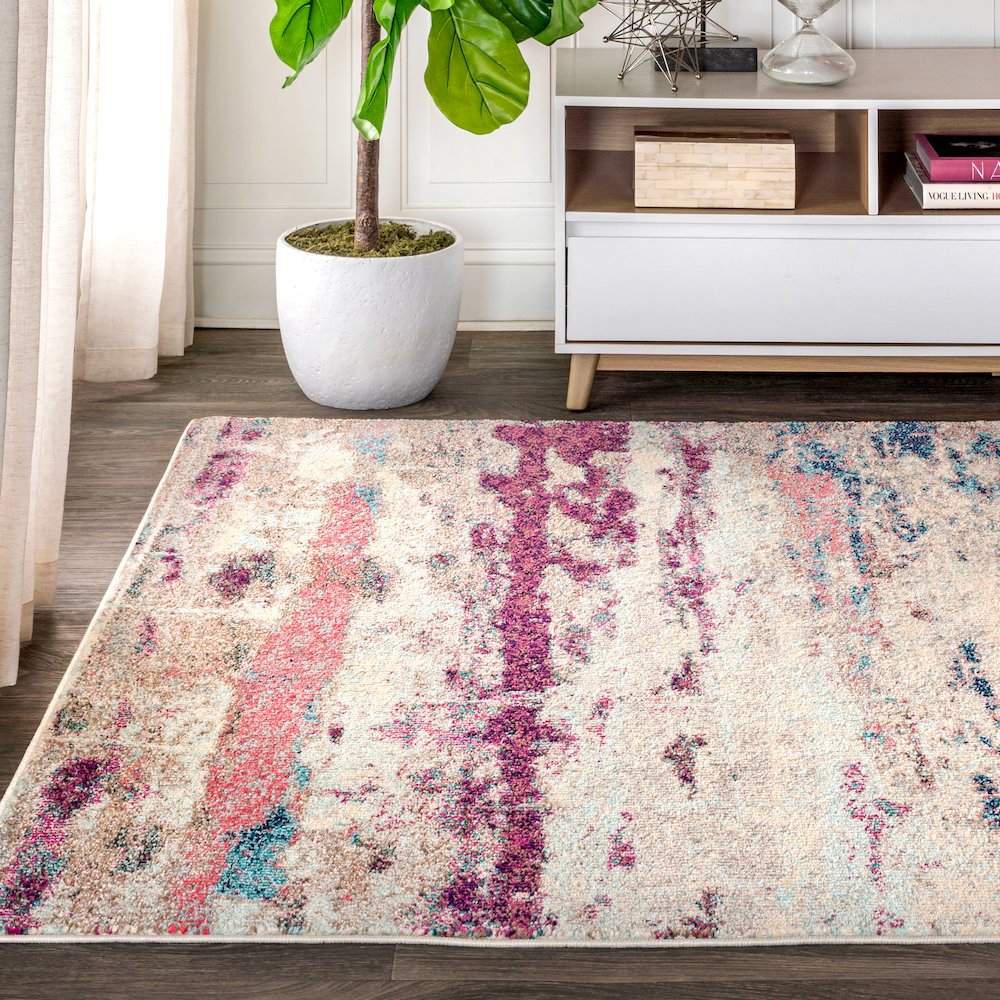 Contemporary Pop Modern Abstract Brushstroke Area Rug. Picture 3
