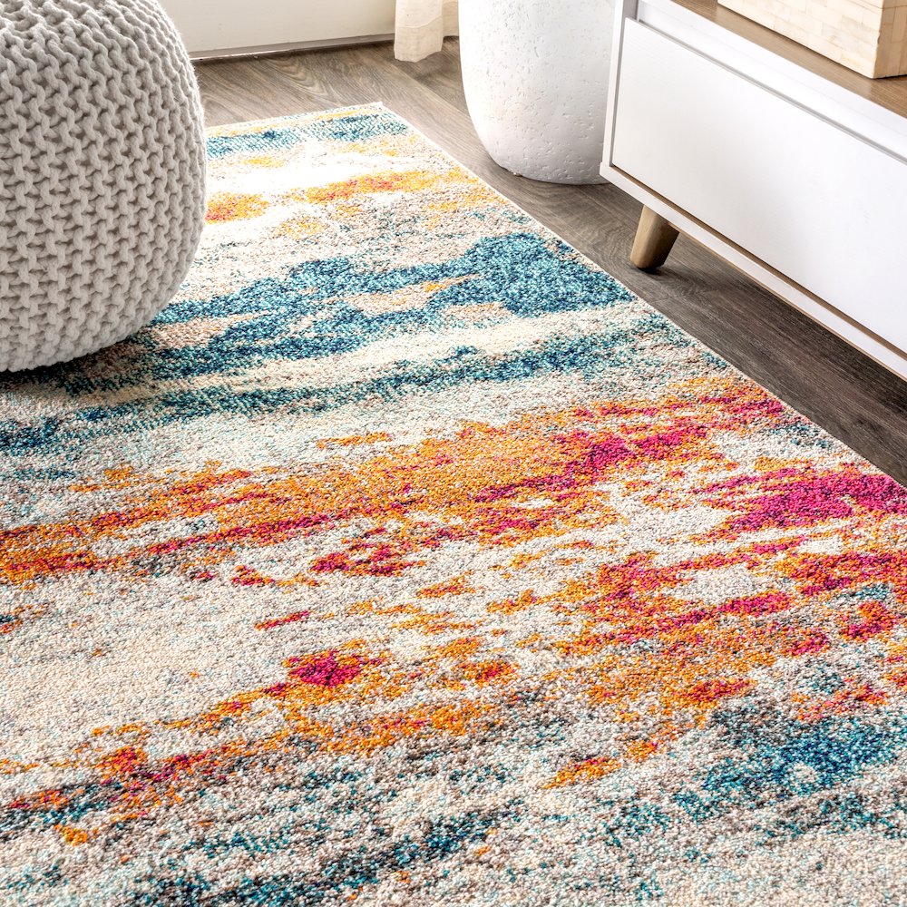 Contemporary Pop Modern Abstract Brushstroke Area Rug. Picture 7
