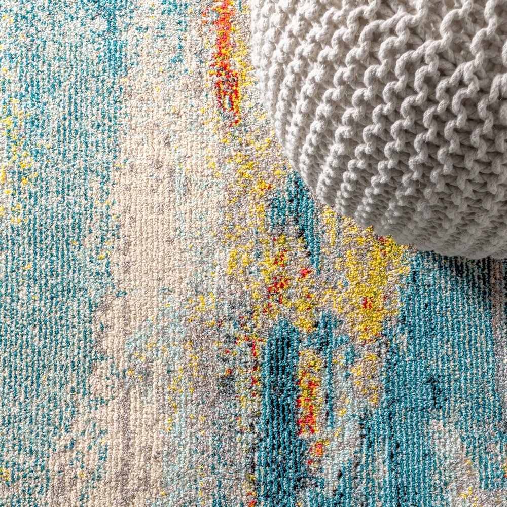 Contemporary Pop Modern Abstract Vintage Waterfall Area Rug. Picture 6