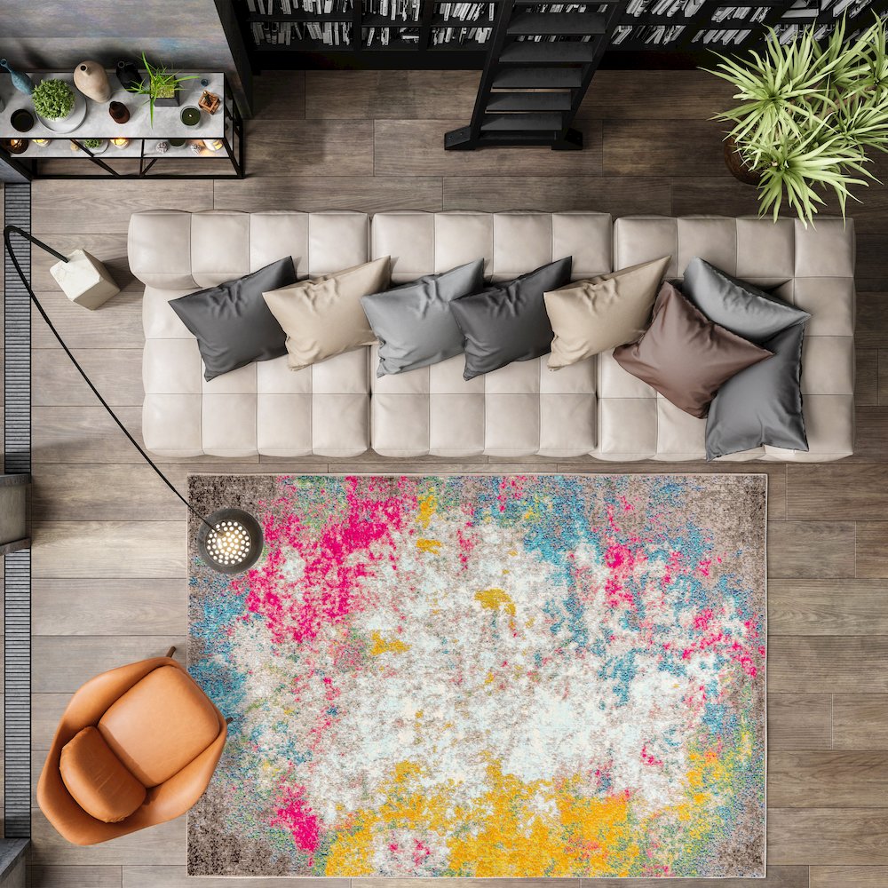 Contemporary Pop Modern Abstract Area Rug. Picture 4