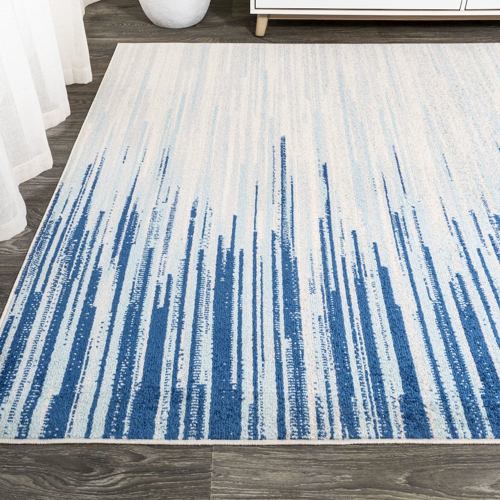 Linear Modern Half Stripe Area Rug. Picture 3