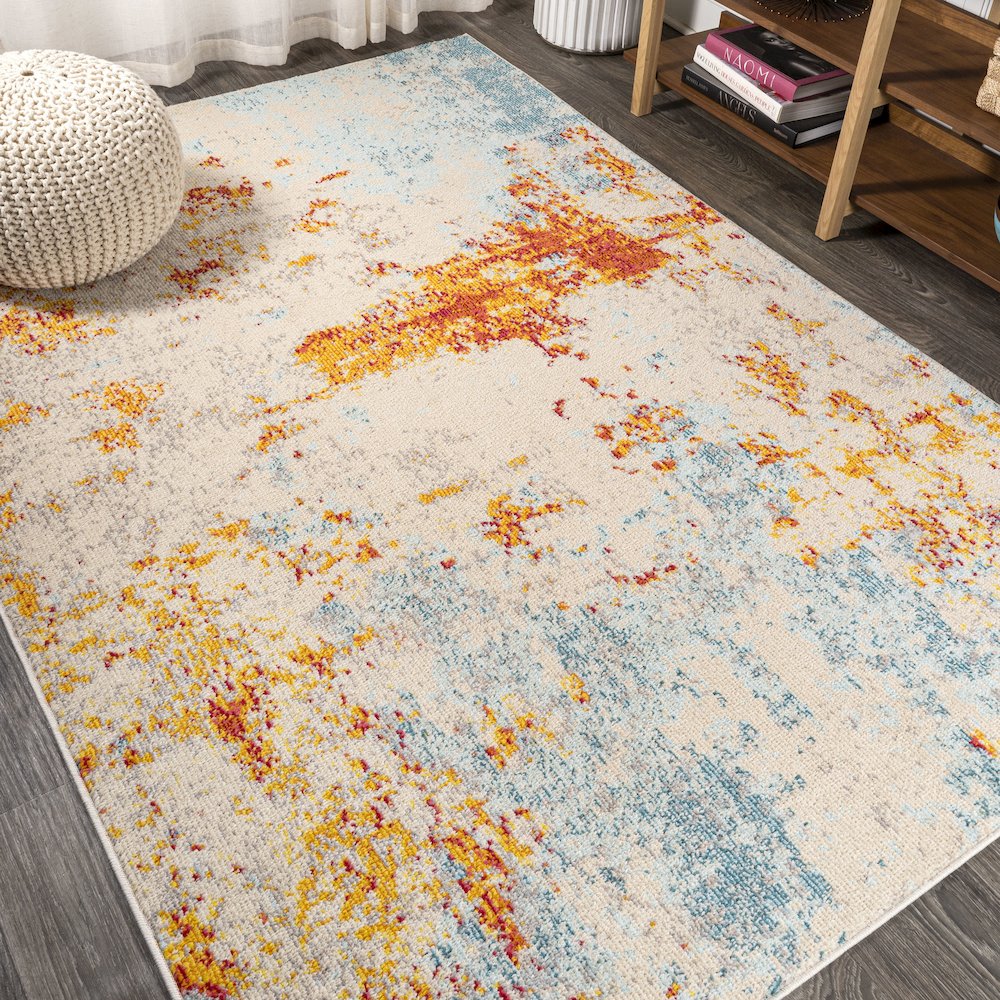 Sunset Modern Abstract Area Rug. Picture 4