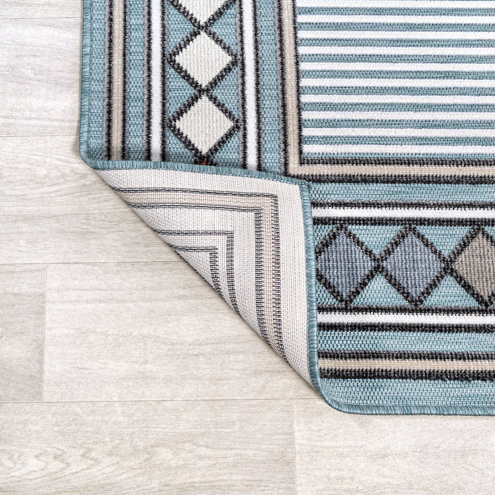 Sebastian High-Low Modern Diamond Border Area Rug. Picture 6