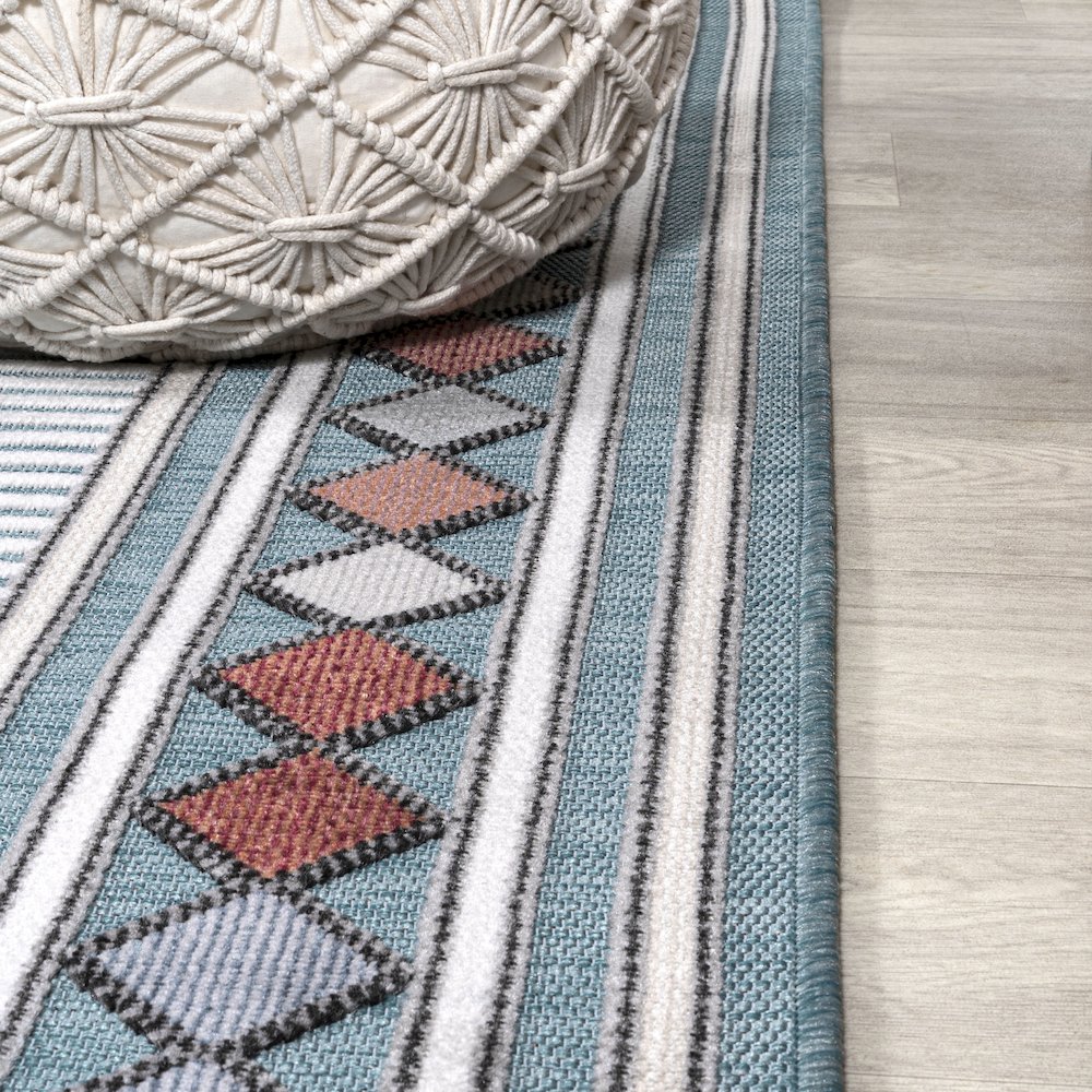 Sebastian High-Low Modern Diamond Border Area Rug. Picture 8