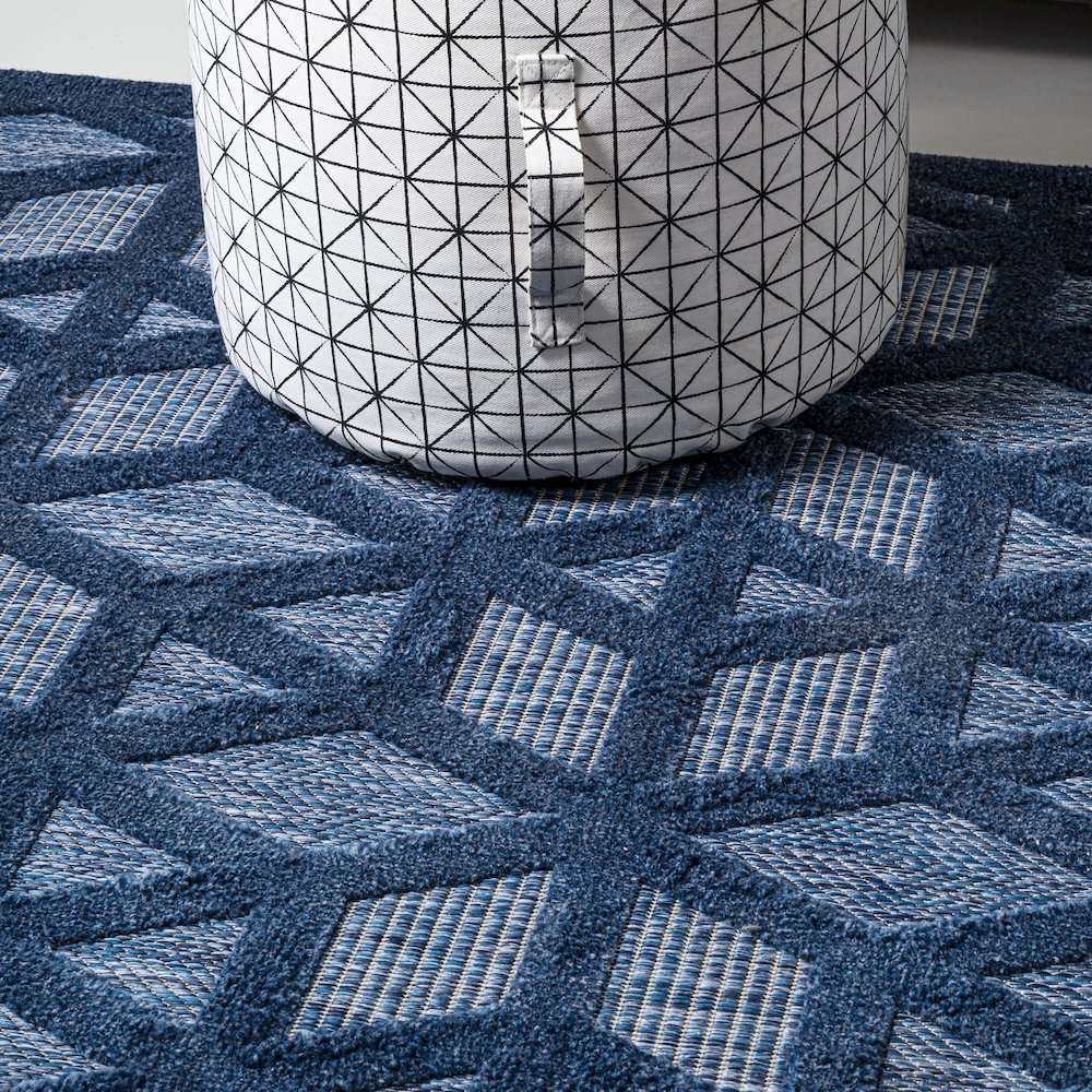 Talaia Neutral Geometric Indoor/Outdoor Area Rug. Picture 12