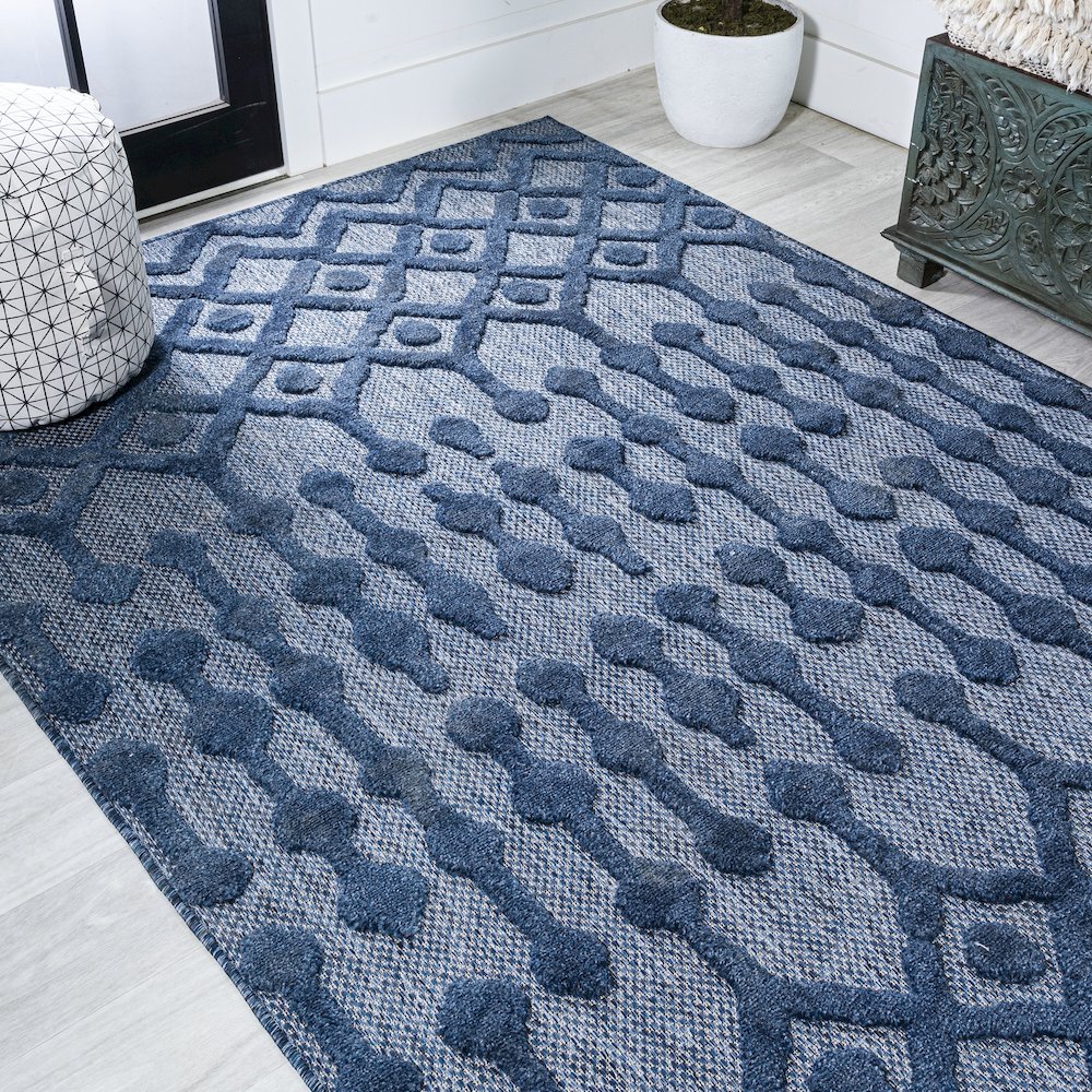 Peralta Moroccan Diamond Indoor/Outdoor Area Rug. Picture 4