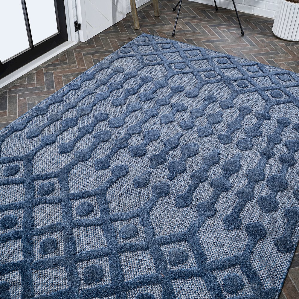 Peralta Moroccan Diamond Indoor/Outdoor Area Rug. Picture 8