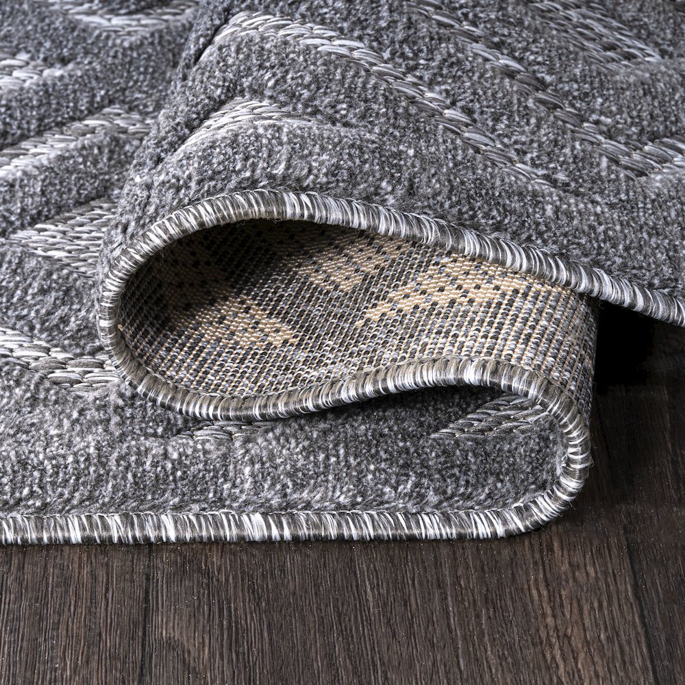 Portmany Neutral Diamond Trellis Indoor/Outdoor Area Rug. Picture 15