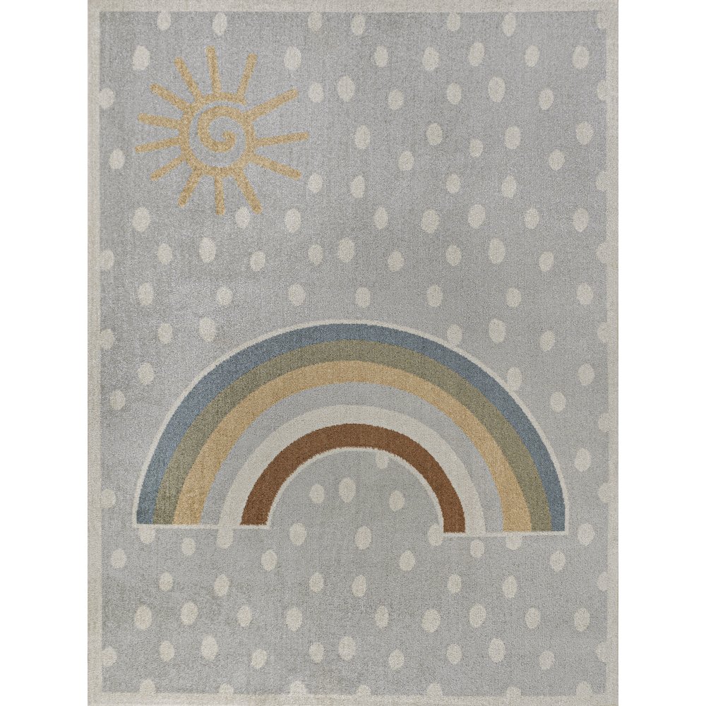 Minha Rainbow Dot Modern Machine Washable Area Rug. Picture 1