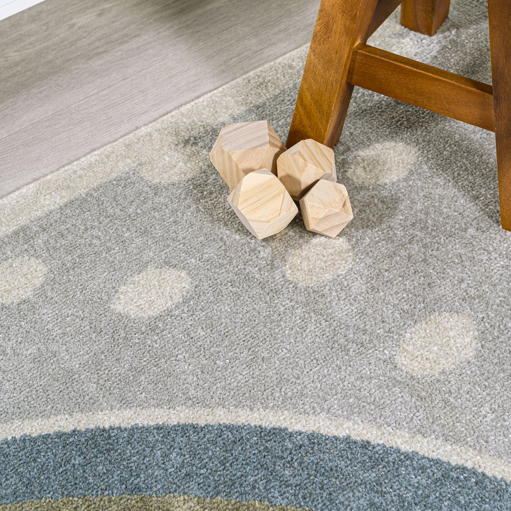 Minha Rainbow Dot Modern Machine Washable Area Rug. Picture 7