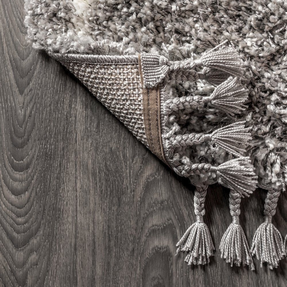 Mercer Shag Plush Tassel Moroccan Geometric Trellis Area Rug. Picture 4