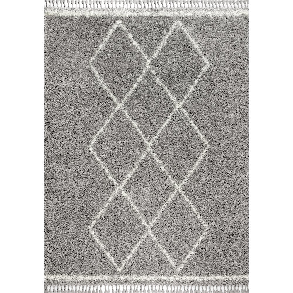 Beautiful Mercer Shag Plush Tassel Moroccan Tribal Geometric Trellis Area Rug. Picture 1