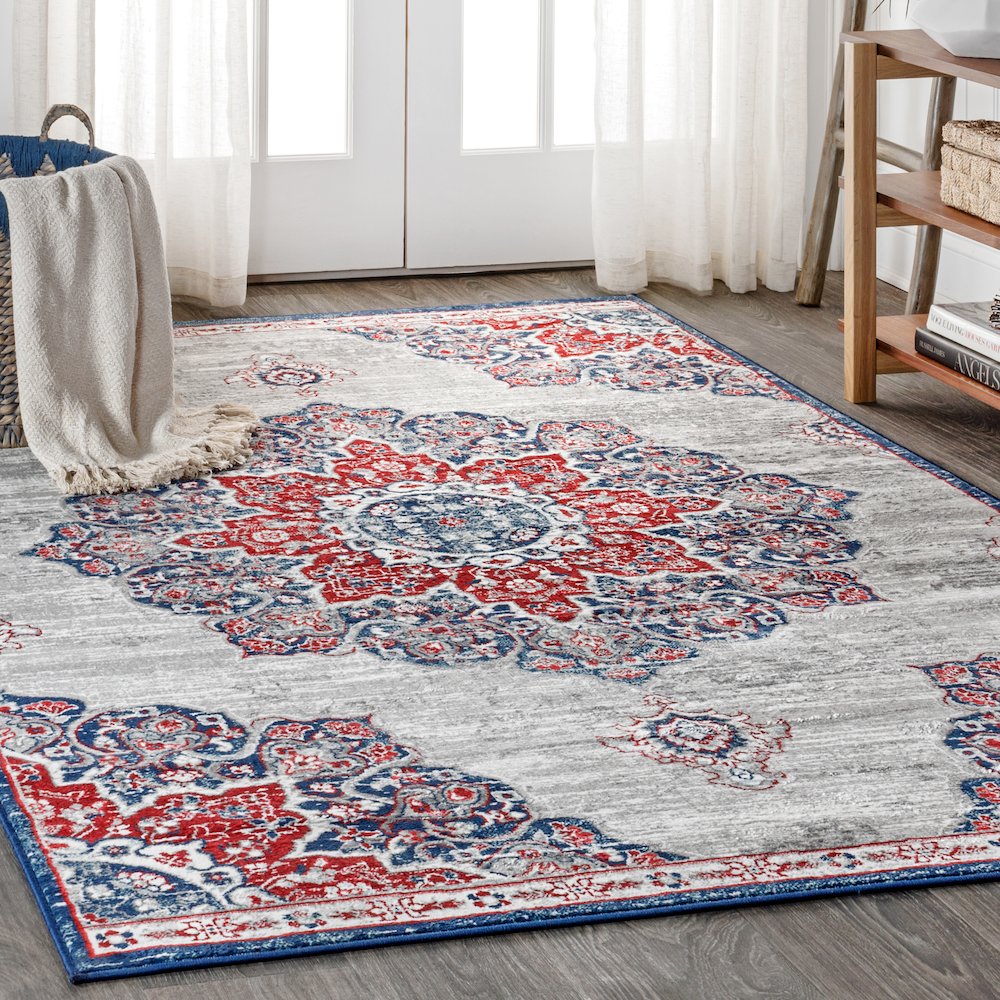 Modern Persian Vintage Moroccan Medallion Area Rug. Picture 2