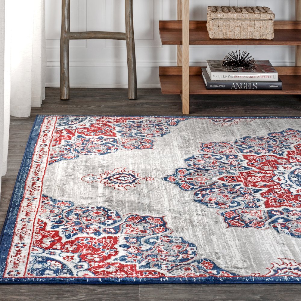 Modern Persian Vintage Moroccan Medallion Area Rug. Picture 3