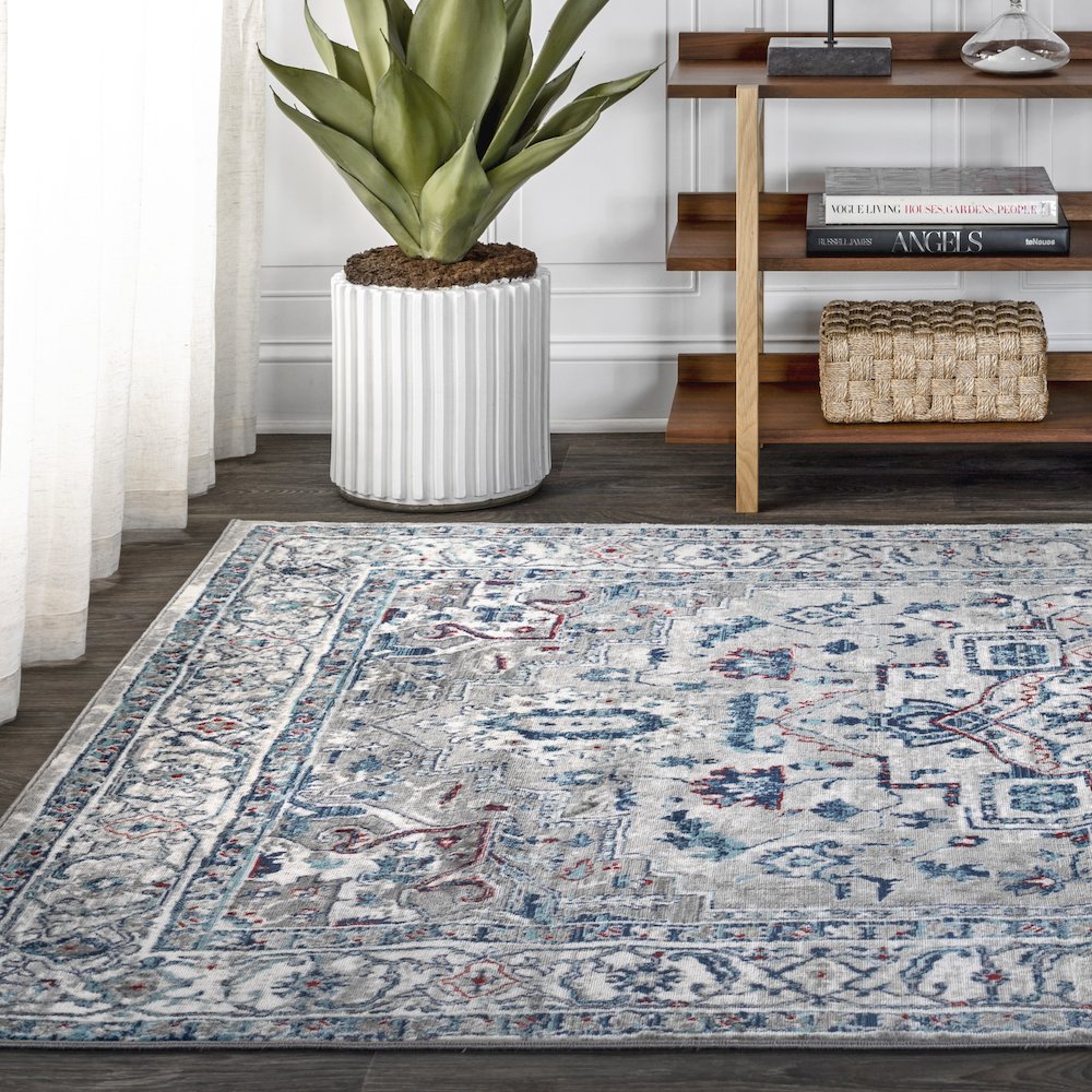 Edison Modern Persian Vintage Medallion Area Rug. Picture 3