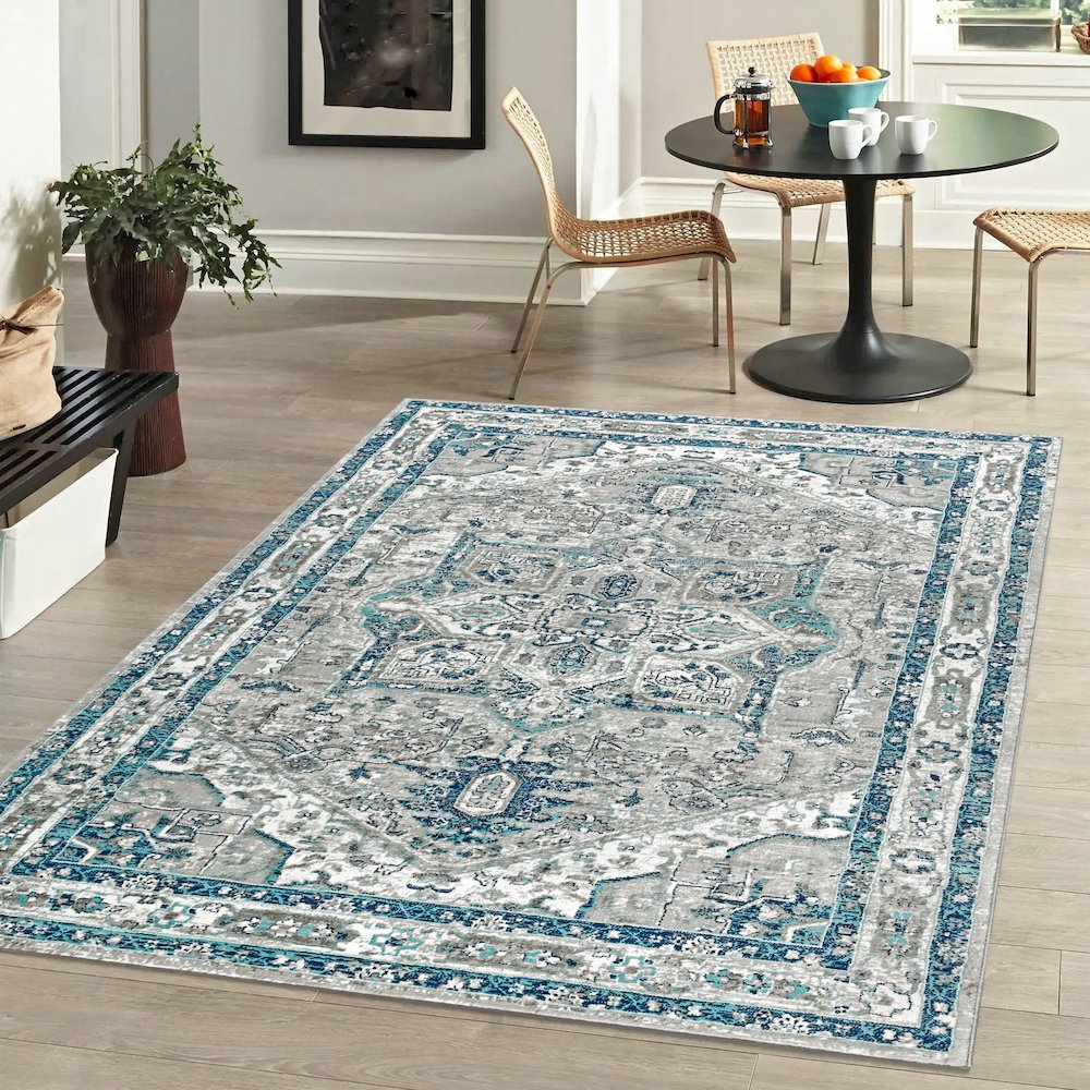Modern Persian Vintage MedallionRug. Picture 1