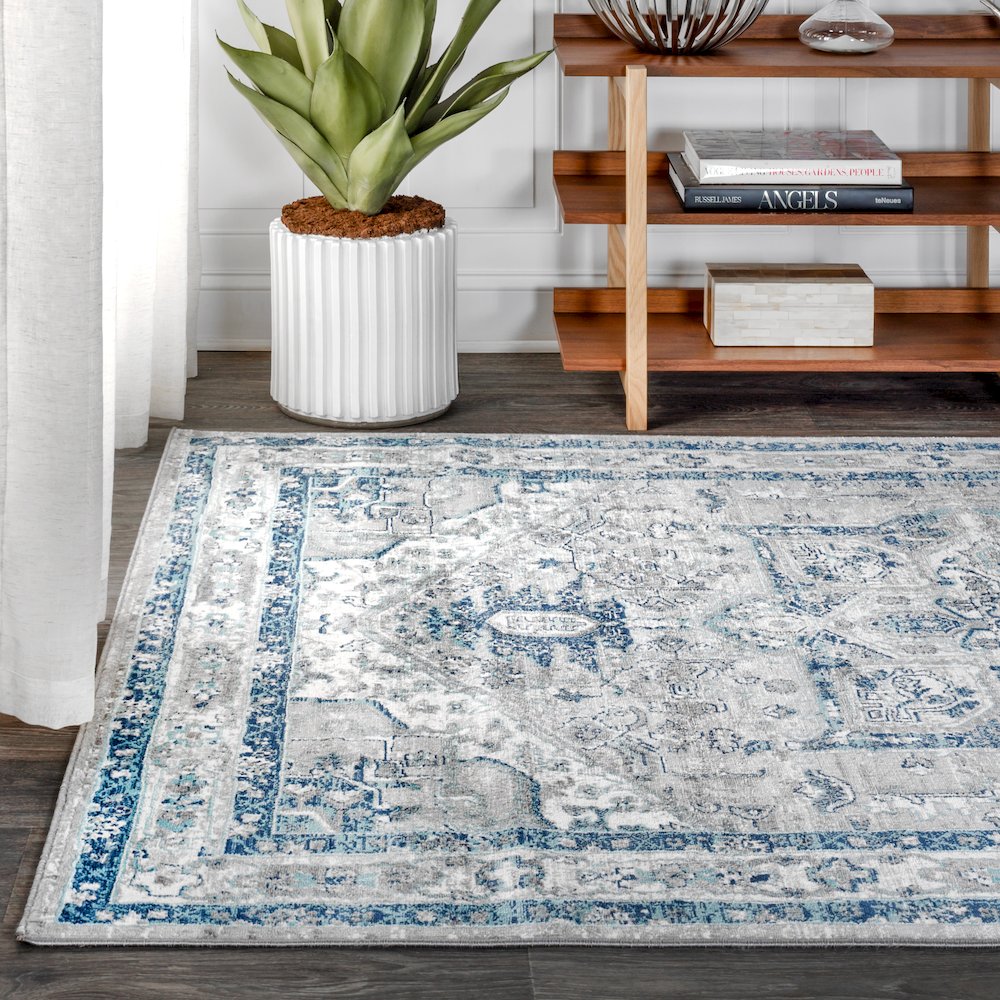 Jerica Modern Persian Vintage Medallion Area Rug. Picture 3