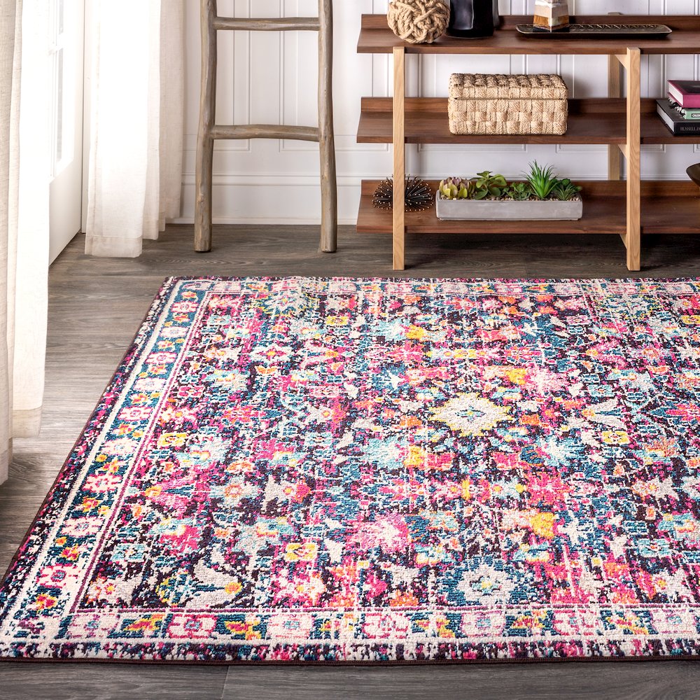 Alfombra Modern Persian Boho Floral Area Rug. Picture 3