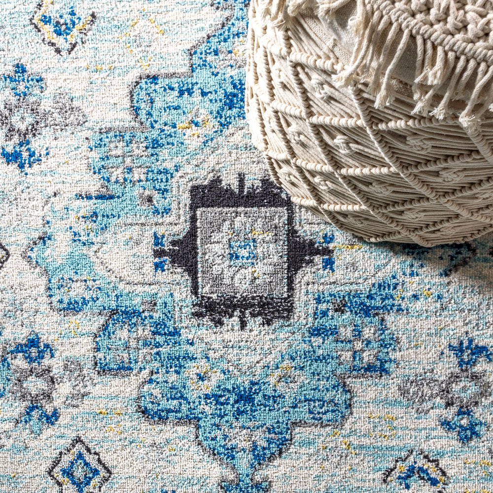 Modern Persian Boho Vintage Medallion Area Rug. Picture 5