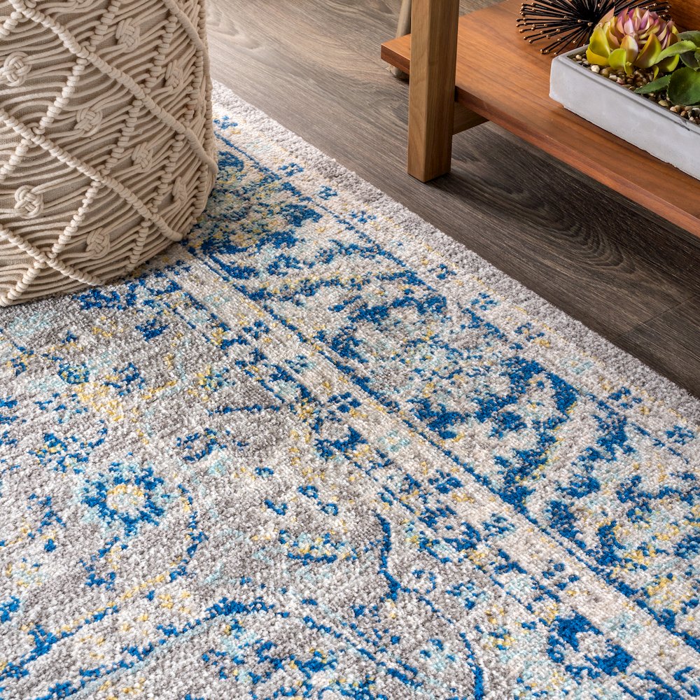 Modern Persian Boho Floral Area Rug. Picture 6